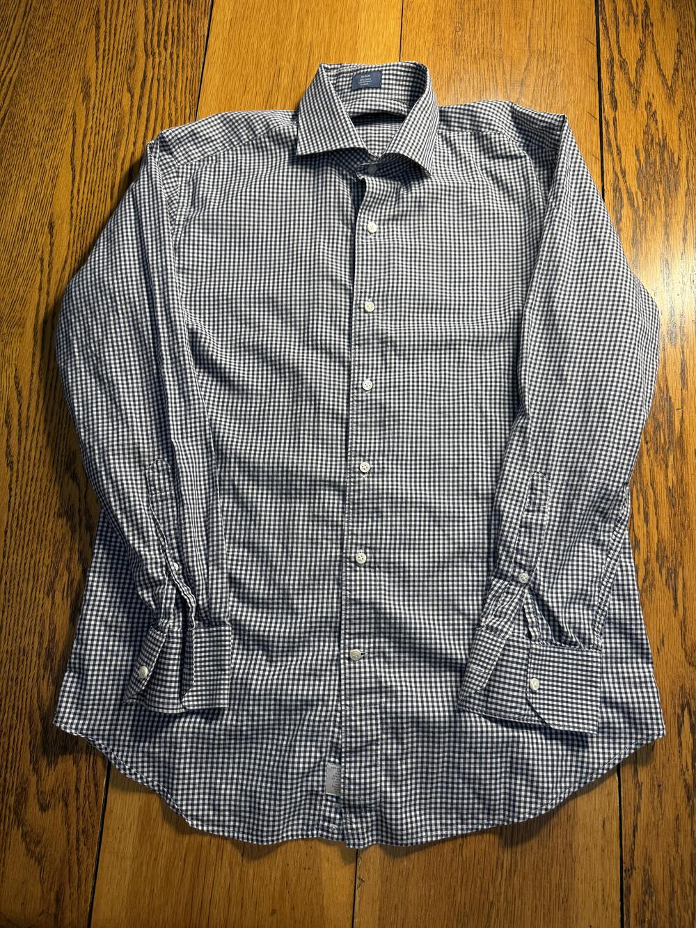 Peter Millar Shirt Mens Medium Blue White Gingham Check Button Down Collection